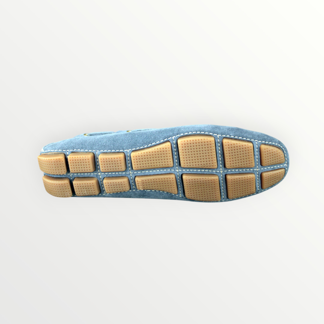 Mocassino Barbara's camoscio blue light