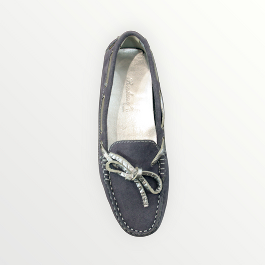 Mocassino Barbara's camoscio grey/silver