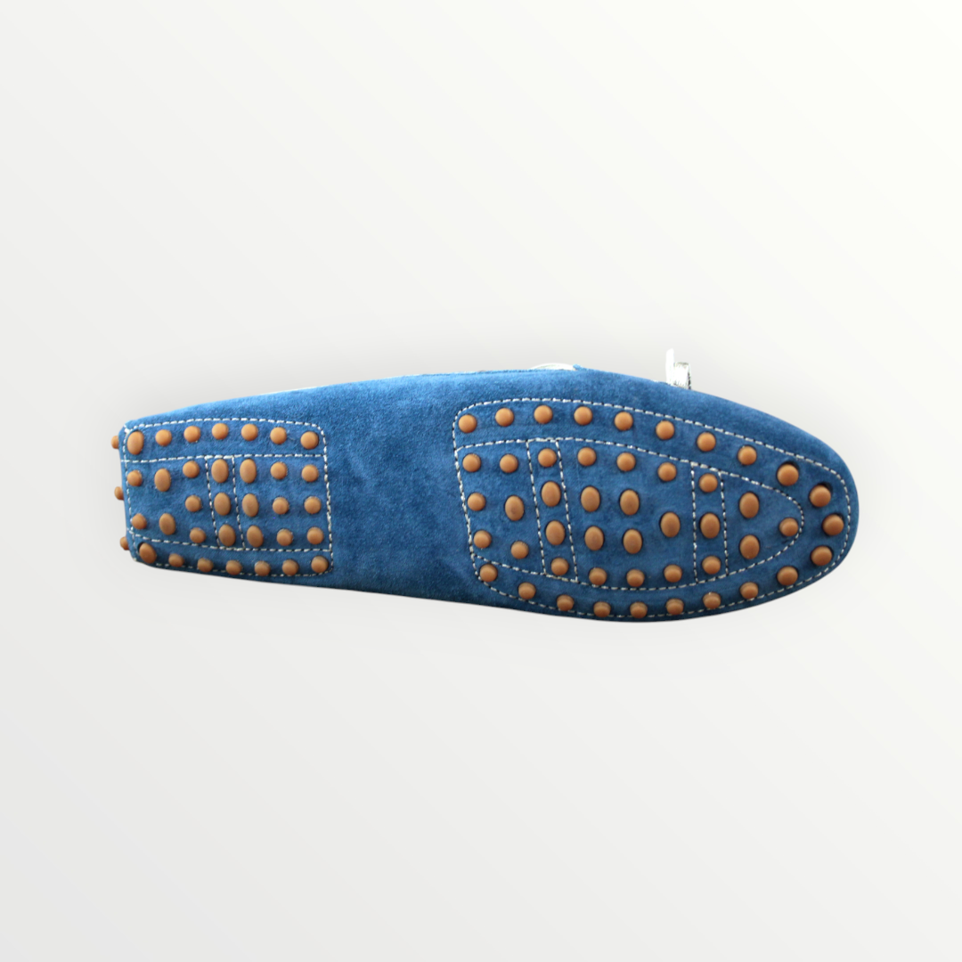 Mocassino Barbara's camoscio blue light/silver