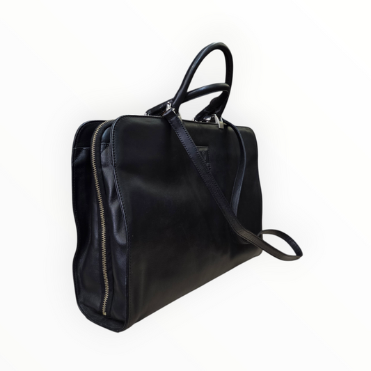 Tuscans women's black nappa leather briefcase