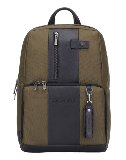 Zaino Piquadro porta pc 14" verde militare e nero