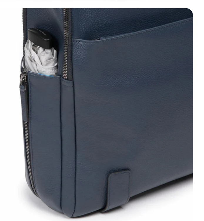 ZAINO PELLE PIQUADRO BLU