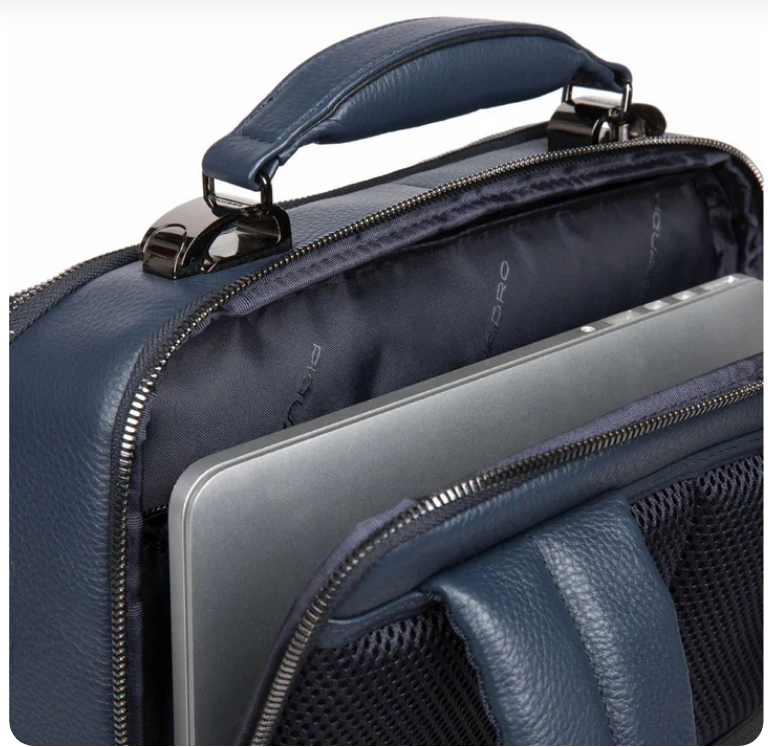 ZAINO PELLE PIQUADRO BLU