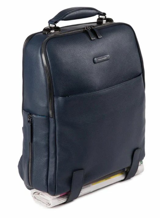 ZAINO PELLE PIQUADRO BLU