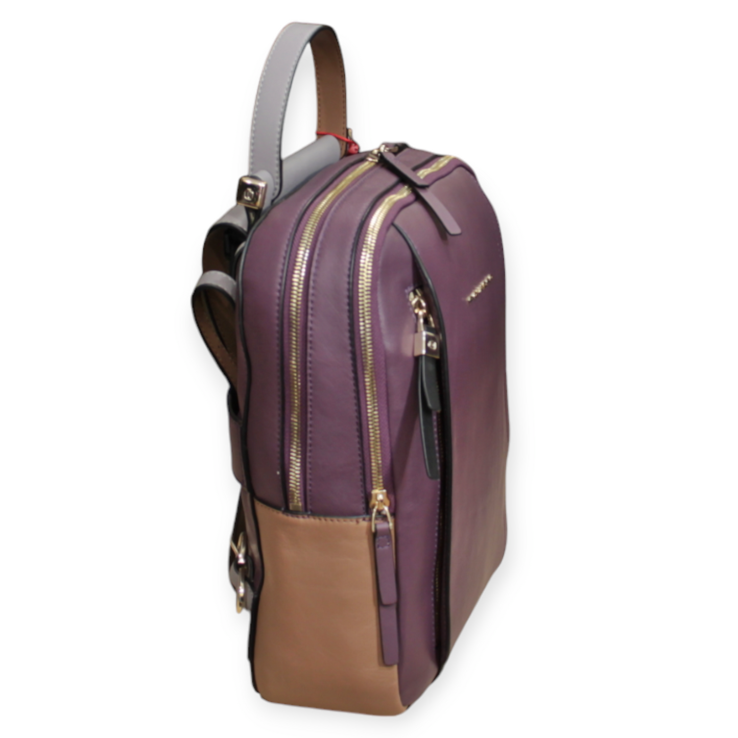 Zaino PIQUADRO pelle viola grigio e cuoio dim 31x25x10