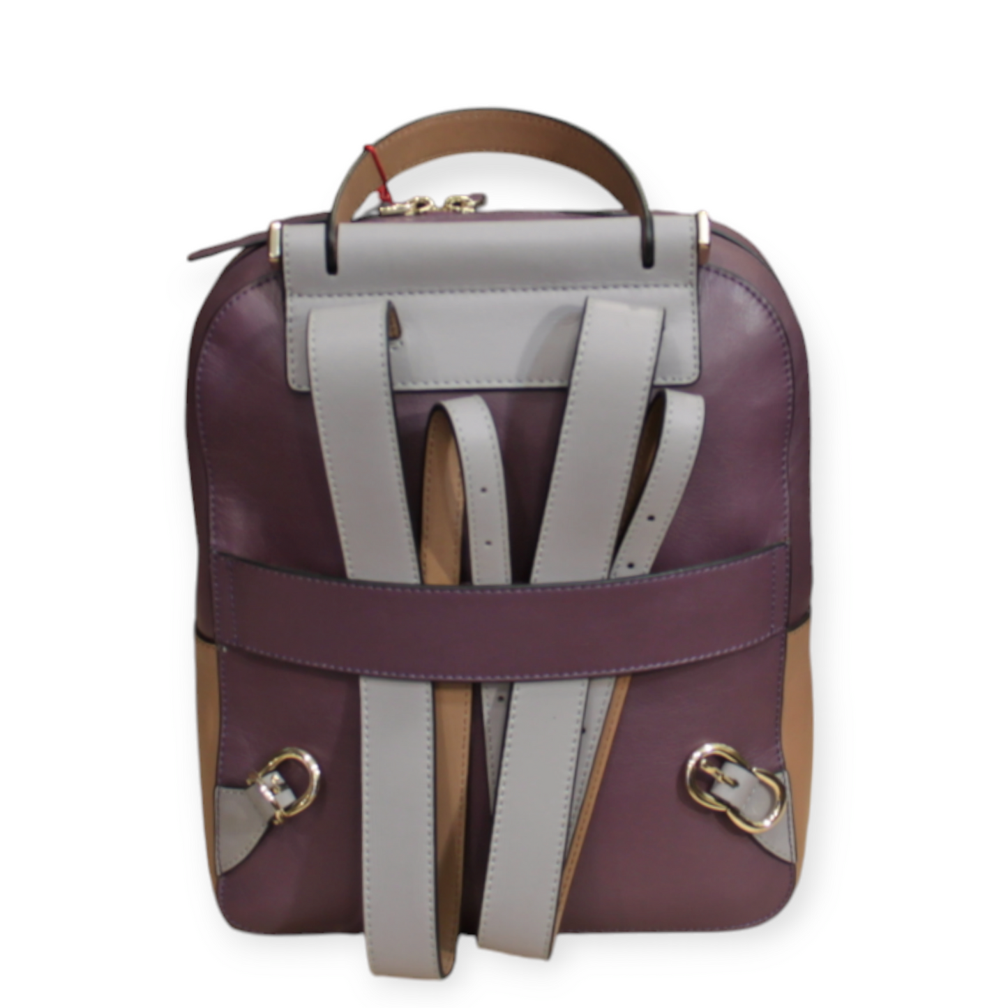 Zaino PIQUADRO pelle viola grigio e cuoio dim 31x25x10