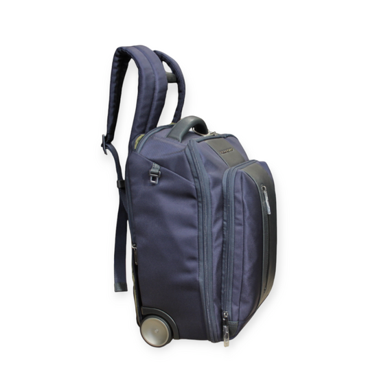 Zaino Trolley UNDERSEAT PIQUADRO tessuto e pelle blu dim 40x25x20