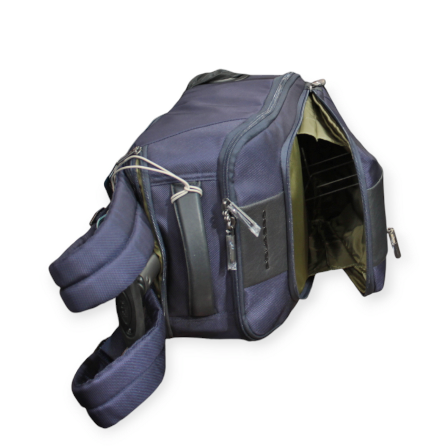Zaino Trolley UNDERSEAT PIQUADRO tessuto e pelle blu dim 40x25x20