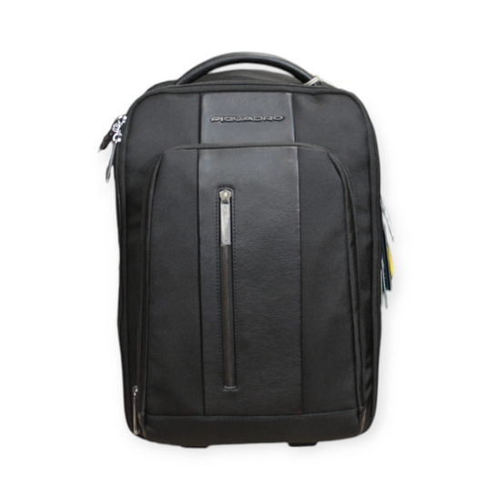 Zaino Trolley UNDERSEAT PIQUADRO tessuto e pelle nero dim 40x25x20