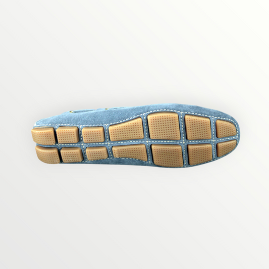 Mocassino Barbara's camoscio blue light