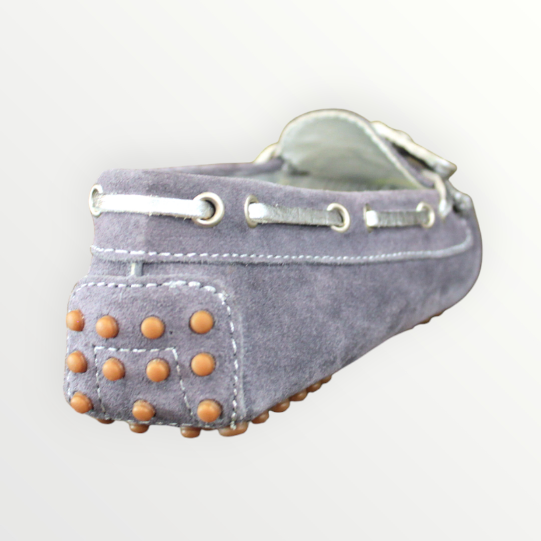 Mocassino Barbara's camoscio grey/silver