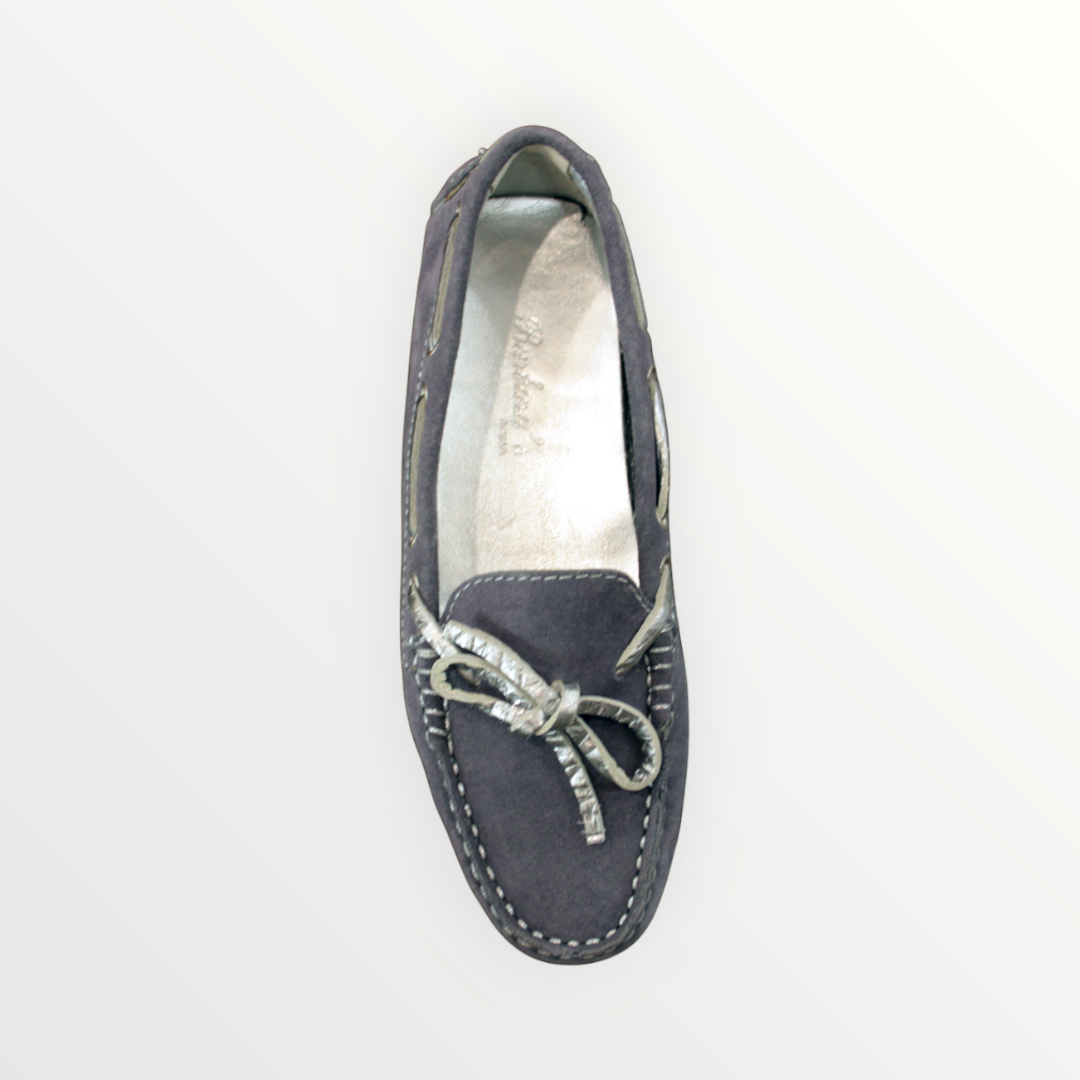 Mocassino Barbara's camoscio grey/silver