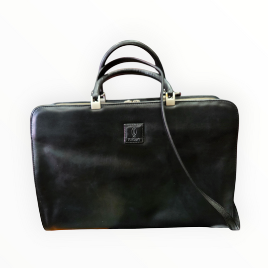 Tuscans women's black nappa leather briefcase