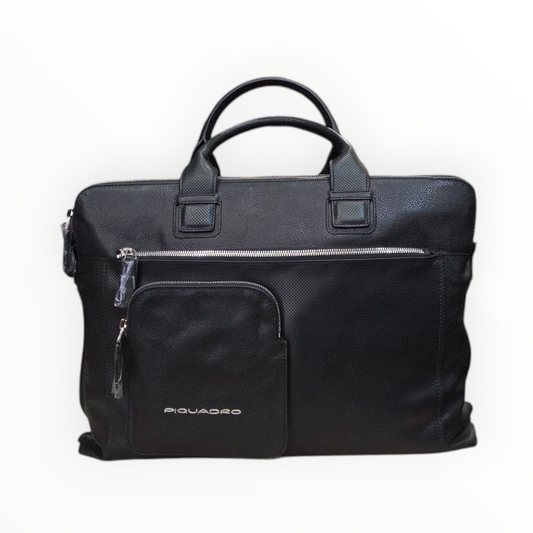 Piquadro black leather women's briefcase