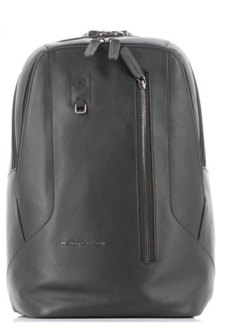 - Zaino PIQUADRO porta computer 14" in PELLE con zip frontale verticale