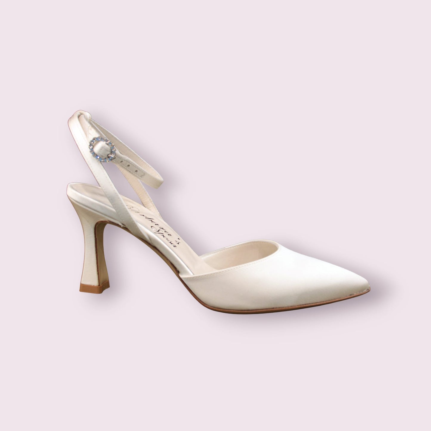Slingback cinturino incrociato alla caviglia e fibbia gioiello