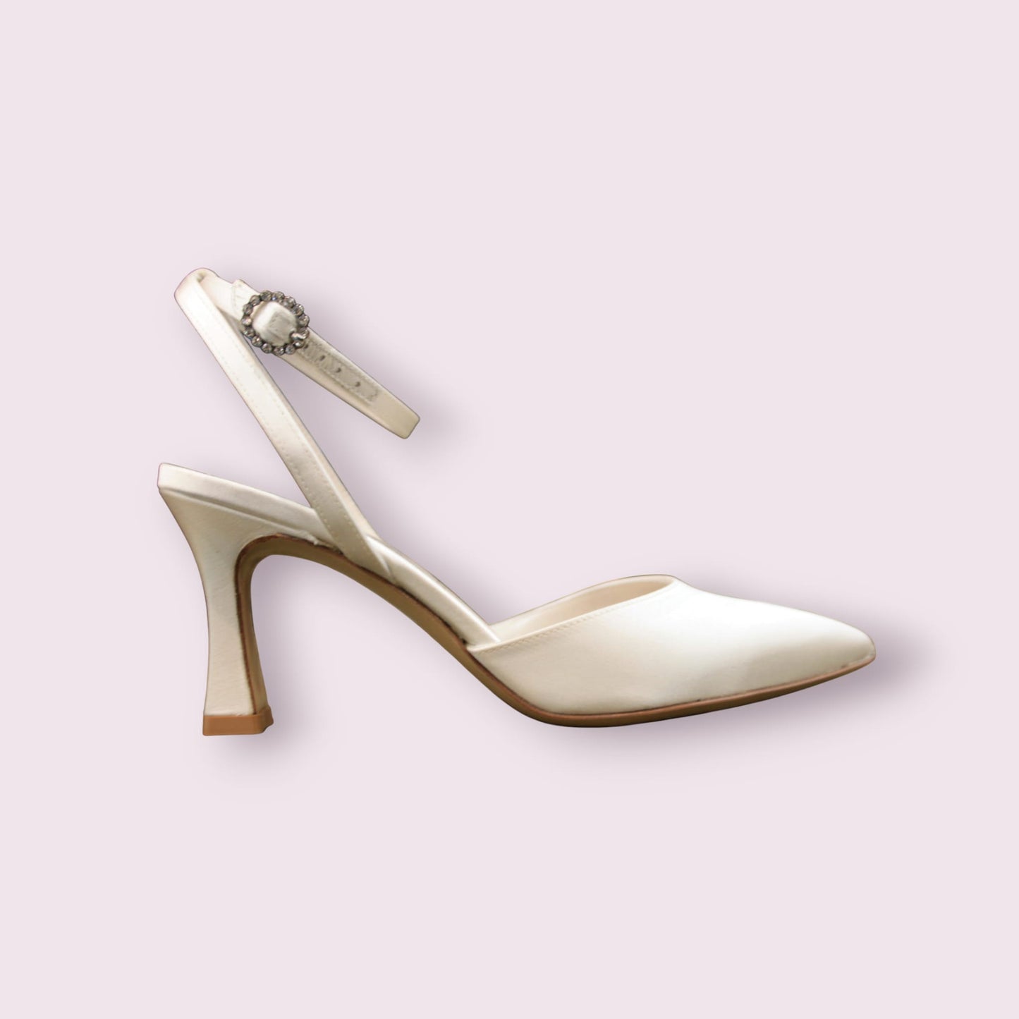 Slingback cinturino incrociato alla caviglia e fibbia gioiello