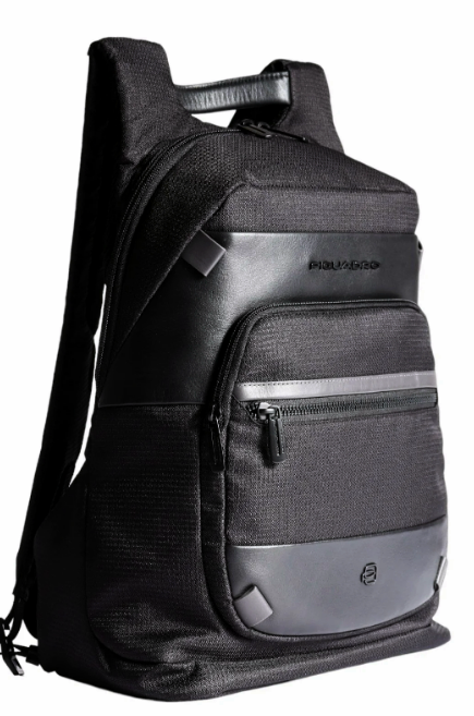 Zaino PIQUADRO TESSUTO E PELLE NERO portapc 14"