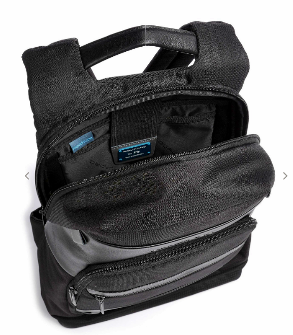 Zaino PIQUADRO TESSUTO E PELLE NERO portapc 14"