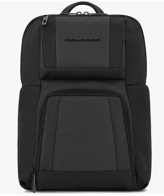 Zaino PIQUADRO tessuto e pelle nero